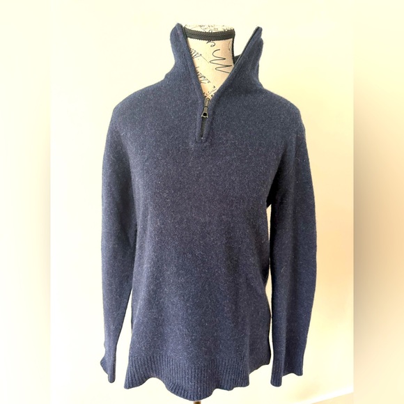 APC Navy Half-Zip Sweater Size M - Picture 1 of 6